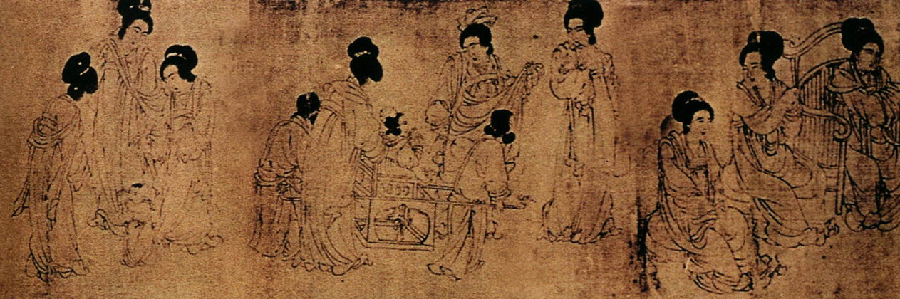 五代周文矩宫廷春晓图