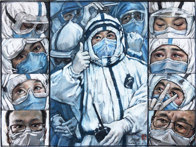  p>《天使的眼睛》是孙景波2020年创作的纸本色粉画,现为艺术家自藏.