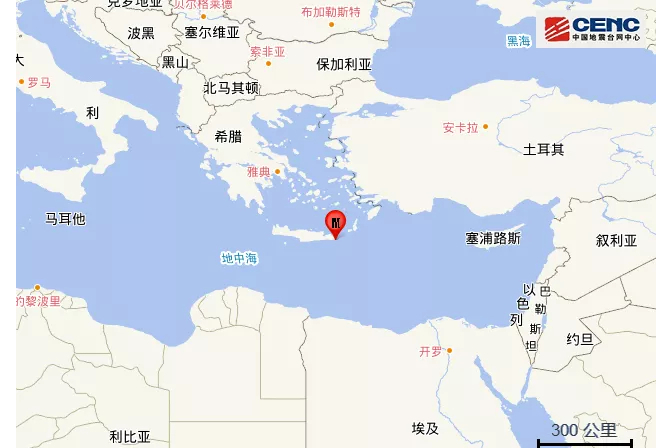 2021年10月12日克里特岛海域6.3级地震