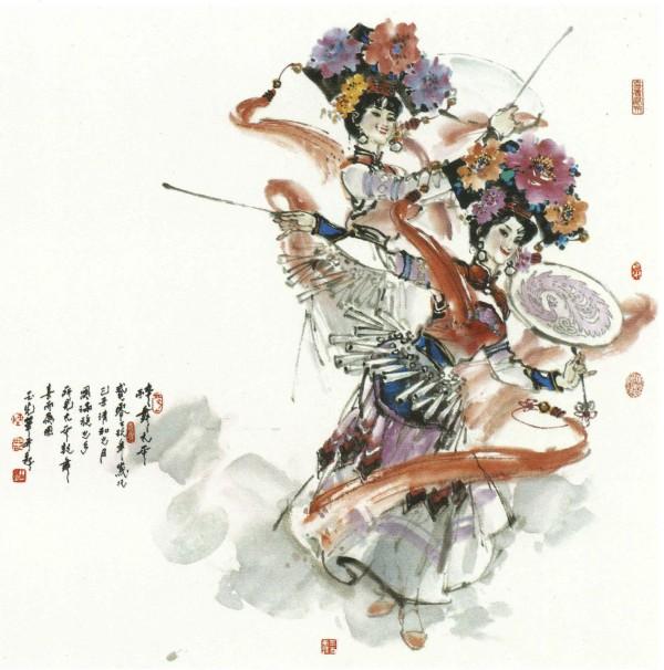 中国当代书籍插图艺术欣赏（七十七）《中国56个民族水墨舞蹈》上