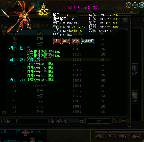 套装总是喜欢比所有最高级的装备多那么一点,或魔法,或防御,你看法神