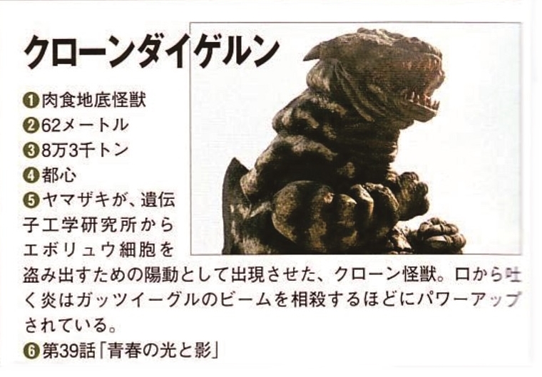 >克隆达伊盖伦(クローンダイゲルン,clone daigerun)别名肉食地底怪兽