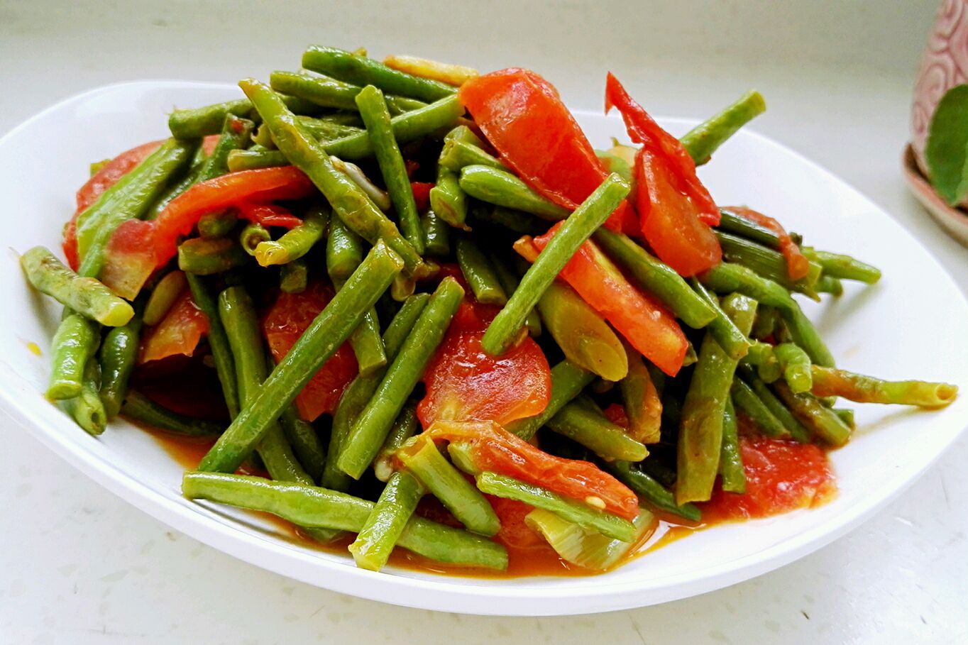 西红柿炒豇豆