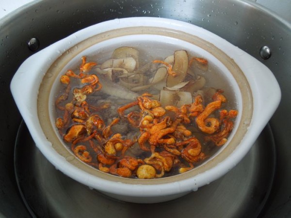 海底椰虫草花煲鸡