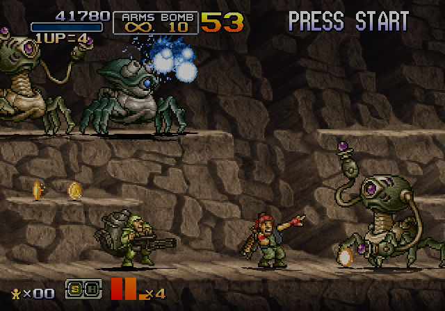  p>《合金弹头6》是snk发行的横版动作射击类游戏,于2006年2月22日