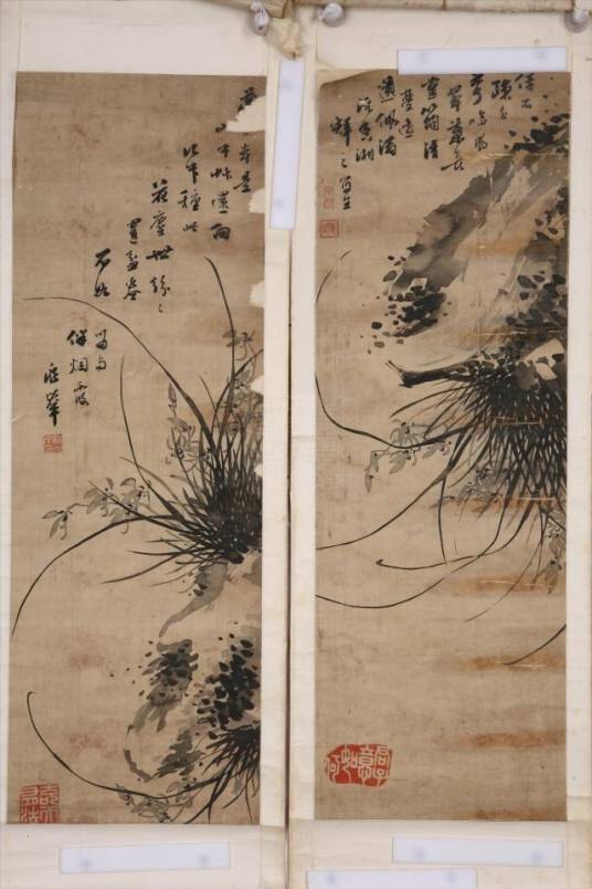 现代杨晖之墨兰图屏_百度百科