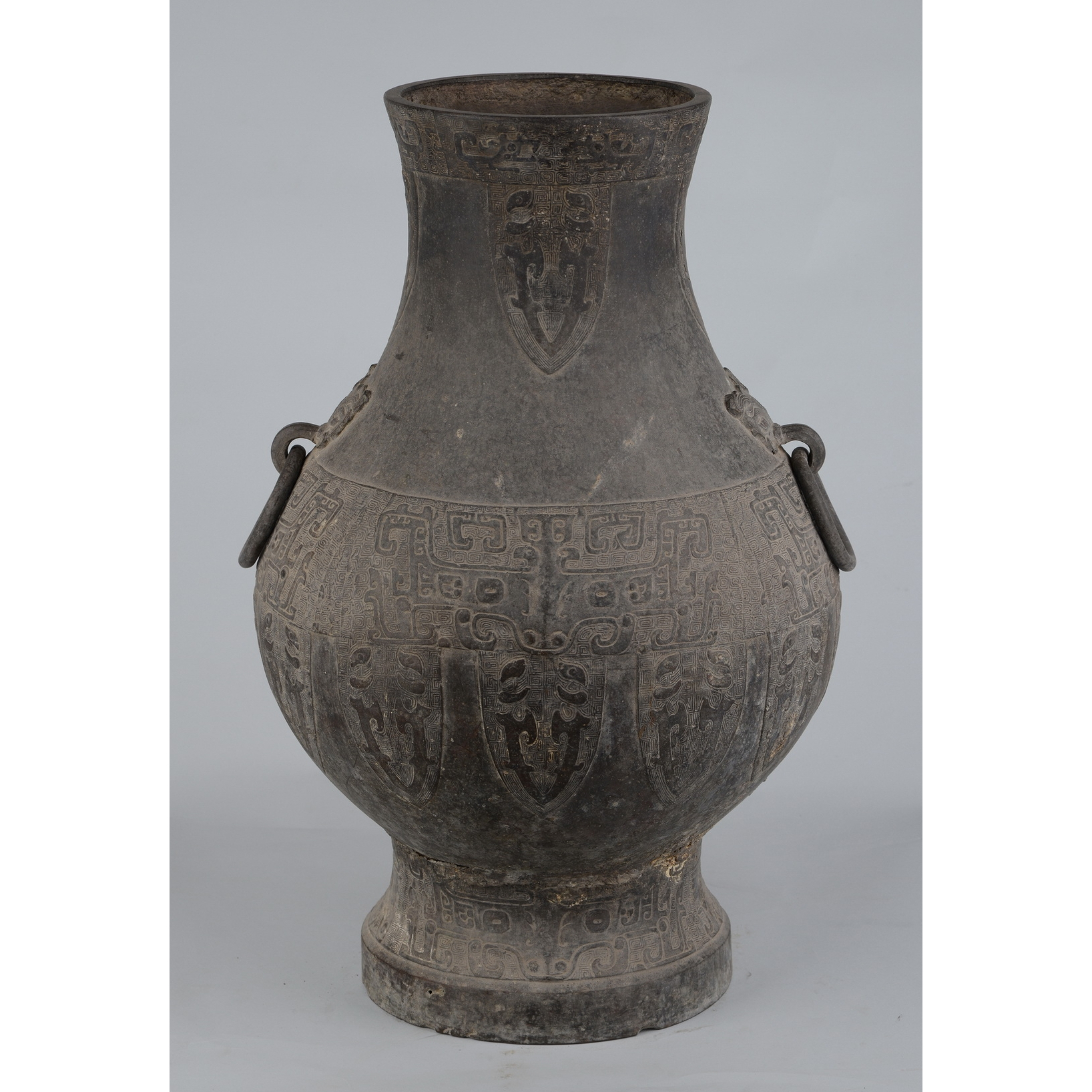 針生清司　銅壺 A teadust-glazed hexagonal vase, Seal mark and period of
