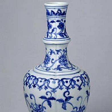 明成化青花缠枝花纹瓜棱瓶_百度百科