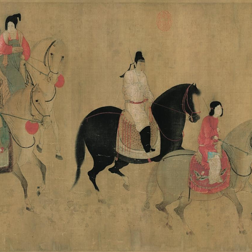 希少 中国 版画 絵画 骨董 アート 虢国夫人遊春図 希少 中国 版画 絵画 骨董 アート 虢国夫人遊春図 虢国夫人游春图