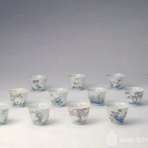 清康熙五彩十二月花卉纹杯_百度百科