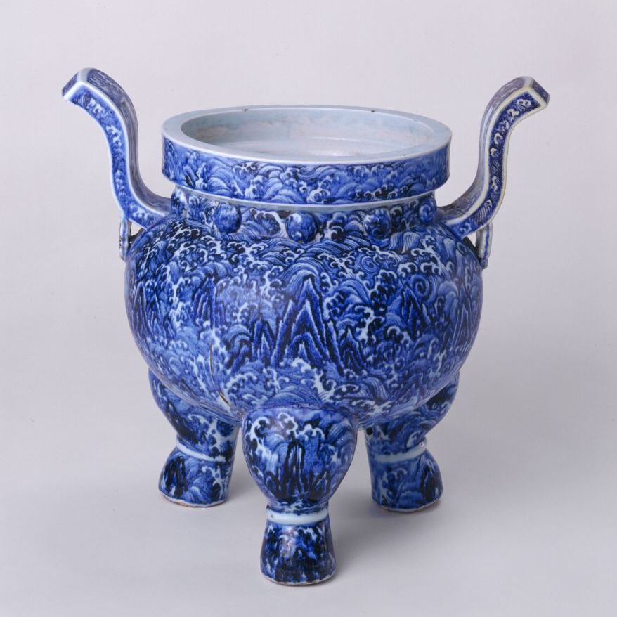 中国美術 青花 八卦紋爐 福山寿海　南京染付香炉　大明成化年製 明永乐青花海水江牙纹香炉_百度百科