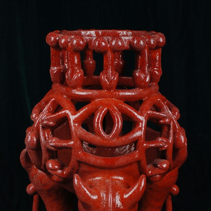 陶器．中国現代陶芸家-刑良抻作品3点