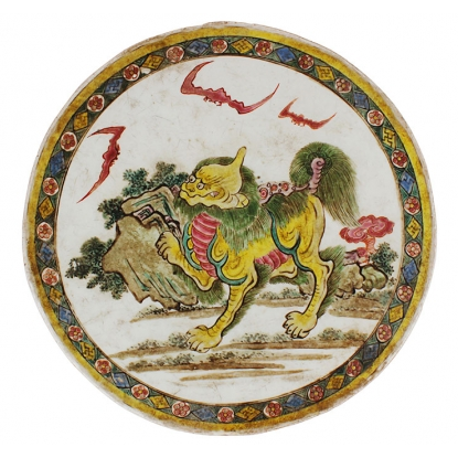 瑞兽纹圆形瓷版画_百度百科