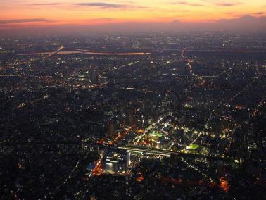埼玉县航拍夜景图