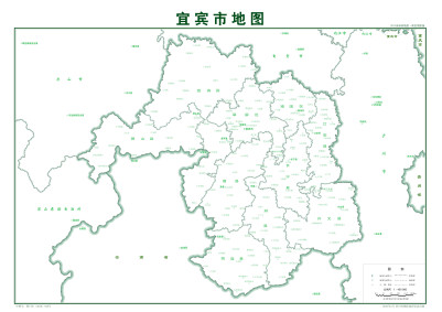 宜宾市标准地图政区简图版