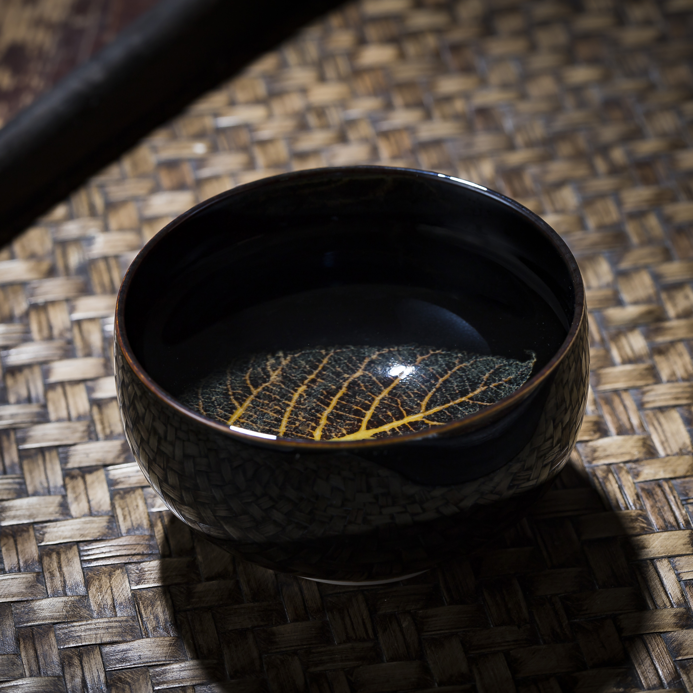 秘蔵品 吉州窯木ノ葉天目茶碗一対・宋時代