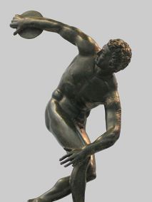 《掷铁饼者》罗马青铜雕像—米隆创作