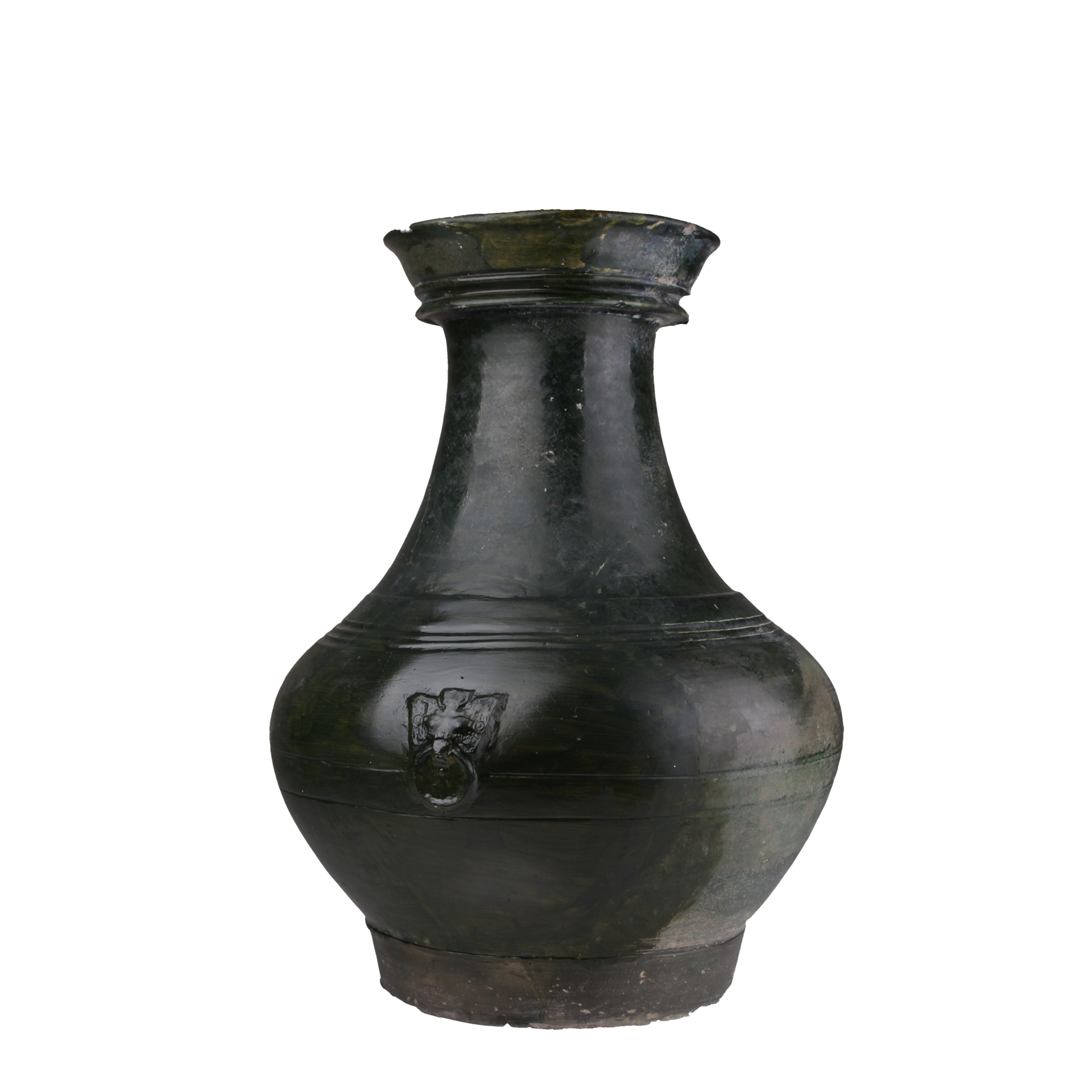 漢代緑釉小壺 】出土文物注記有桐箱付