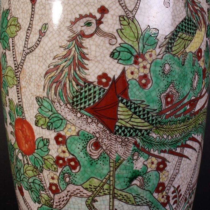 晚清哥釉五彩花鸟大瓶_百度百科