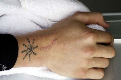 莱科宁纹身特写（后来被新纹身盖掉了）