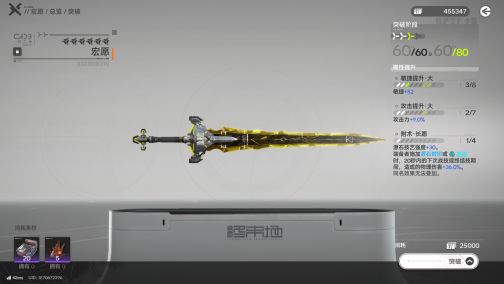 武器等级突破界面