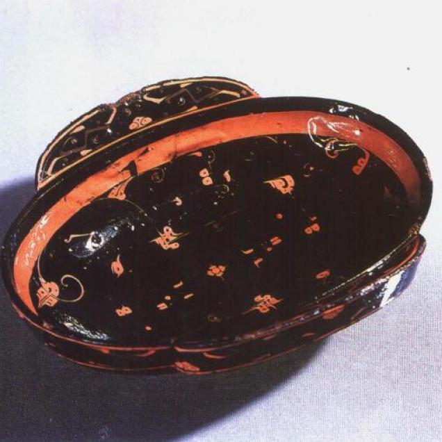 秦時代彩色双耳杯